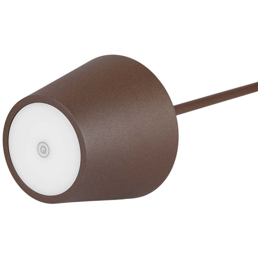 LED Aptumšojama skārienvadāma uzlādējama galda lampa LED/2W/5V 4400 mAh 3000K IP54 brūna