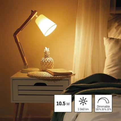 LED aptumšojama spuldze A60 E27/10,5W/230V 2700K
