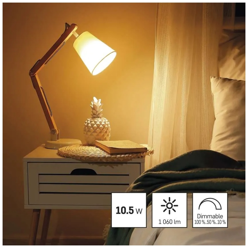 LED aptumšojama spuldze A60 E27/10,5W/230V 2700K