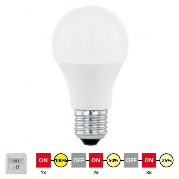 LED Aptumšojama spuldze A60 E27/10W/230V 3000K - STEPDIMMING - Eglo 79184