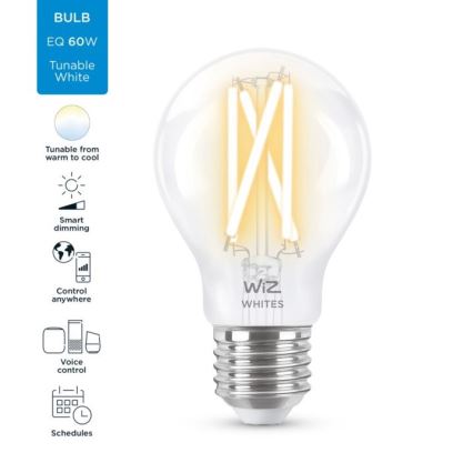 LED Aptumšojama spuldze FILAMENT A60 E27/6,7W/230V 2700-6500K CRI 90 Wi-Fi - WiZ