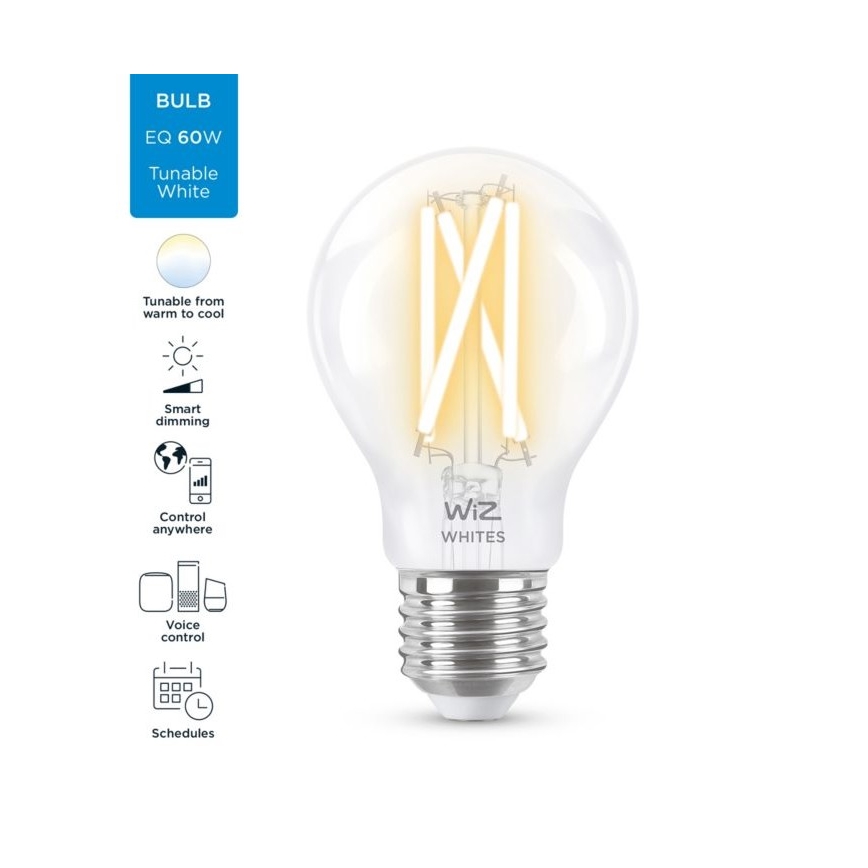LED Aptumšojama spuldze FILAMENT A60 E27/6,7W/230V 2700-6500K CRI 90 Wi-Fi - WiZ