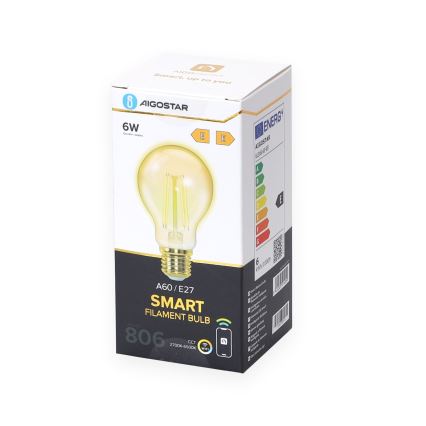 LED Aptumšojama spuldze A60 E27/6W/230V 2700-6500K Wi-Fi - Aigostar