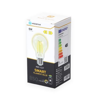 LED Aptumšojama spuldze A60 E27/6W/230V 2700-6500K Wi-Fi - Aigostar