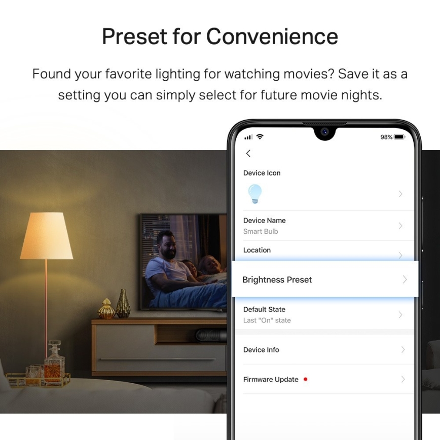 LED aptumšojama spuldze A60 E27/8,7W/230V 2700K Wi-Fi - TP-Link