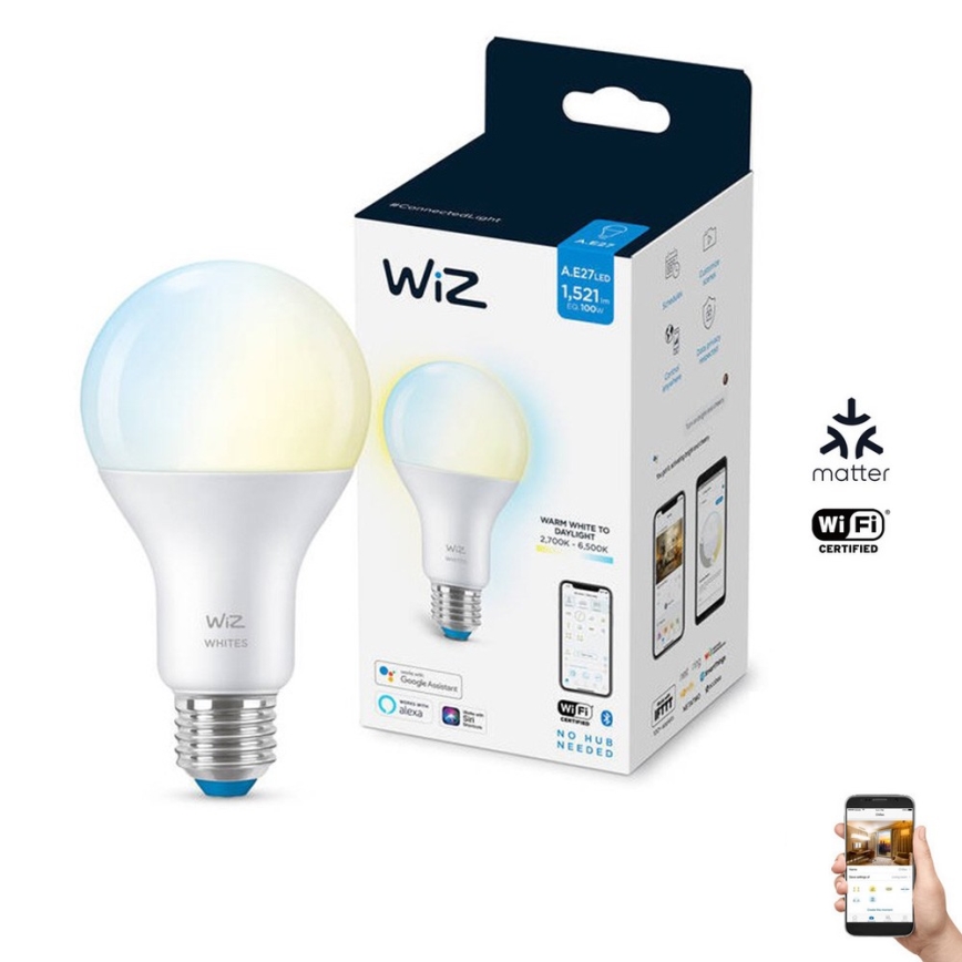 LED Aptumšojama spuldze A67 E27/13W/230V 2700-6500K CRI 90 Wi-Fi - WiZ