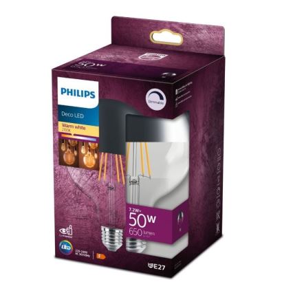 LED Aptumšojama spuldze ar spoguļveida sfērisku vāciņu DECO Philips G125 E27/7,2W/230V 2700K