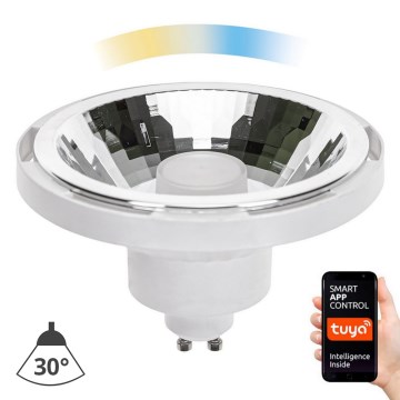 LED Aptumšojama spuldze AR111 GU10/10W/230V 3000-6500K Wi-Fi Tuya balta 30°