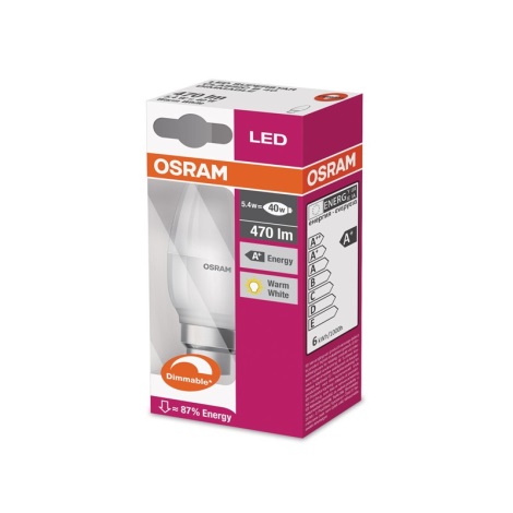 LED aptumšojama spuldze B22d/5,4W/230V 2700K - Osram