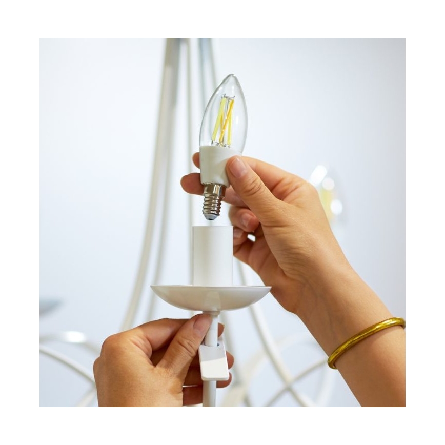 LED Aptumšojama spuldze FILAMENT C35 E14/4,9W/230V 2700-6500K CRI 90 Wi-Fi - WiZ