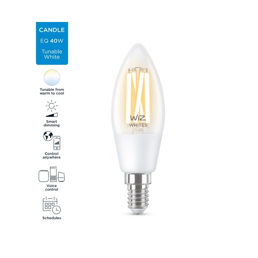 LED Aptumšojama spuldze FILAMENT C35 E14/4,9W/230V 2700-6500K CRI 90 Wi-Fi - WiZ