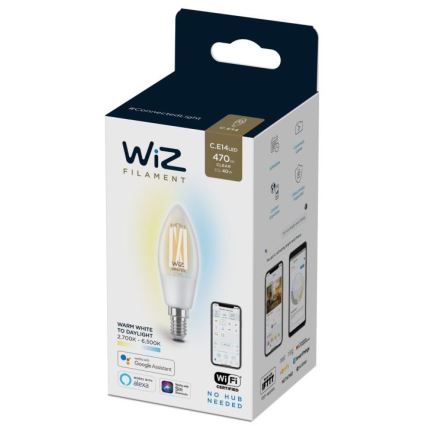 LED Aptumšojama spuldze FILAMENT C35 E14/4,9W/230V 2700-6500K CRI 90 Wi-Fi - WiZ