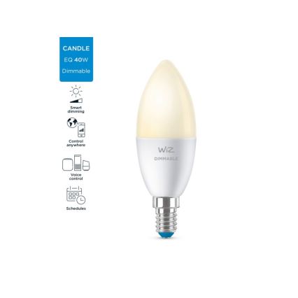 LED Aptumšojama spuldze C37 E14/4,9W/230V 2700K CRI 90 Wi-Fi - WiZ