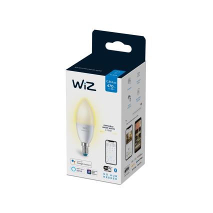 LED Aptumšojama spuldze C37 E14/4,9W/230V 2700K CRI 90 Wi-Fi - WiZ