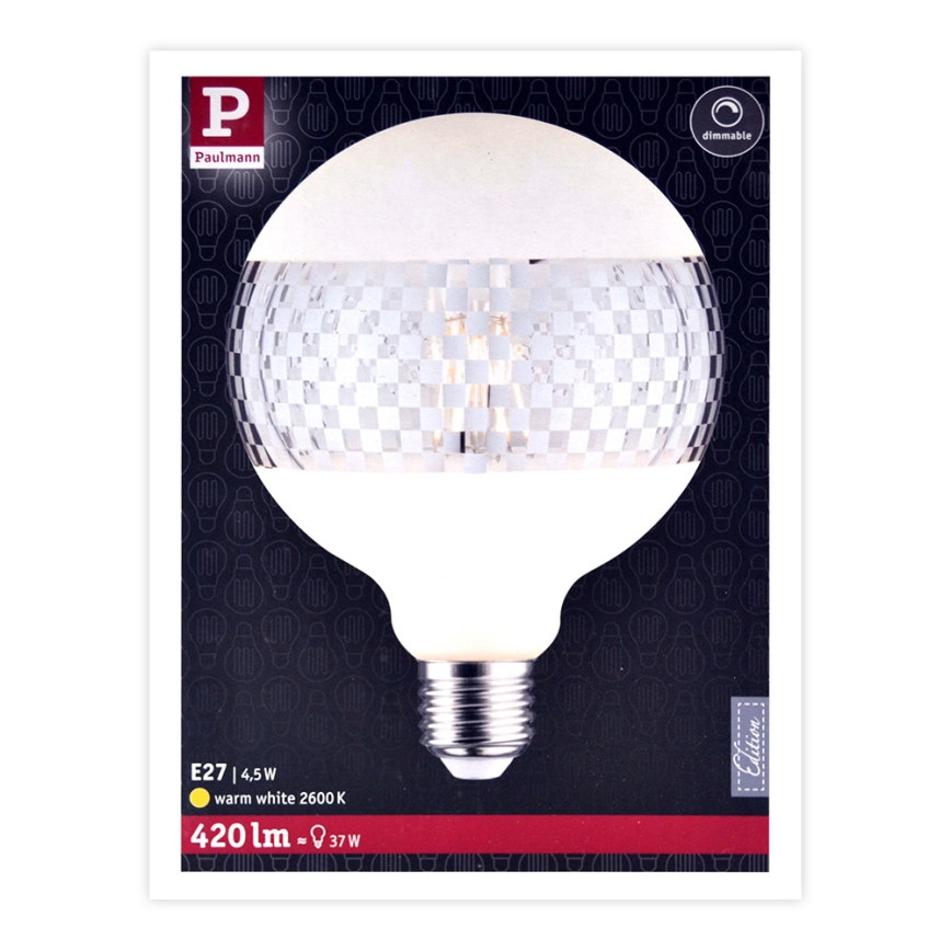 LED Aptumšojama spuldze CLASSIC G125 E27/4,5W/230V 2600K - Paulmann 28742