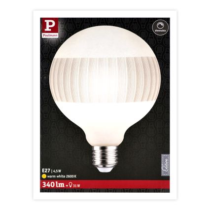 LED Aptumšojama spuldze CLASSIC G125 E27/4,5W/230V 2600K - Paulmann 28743