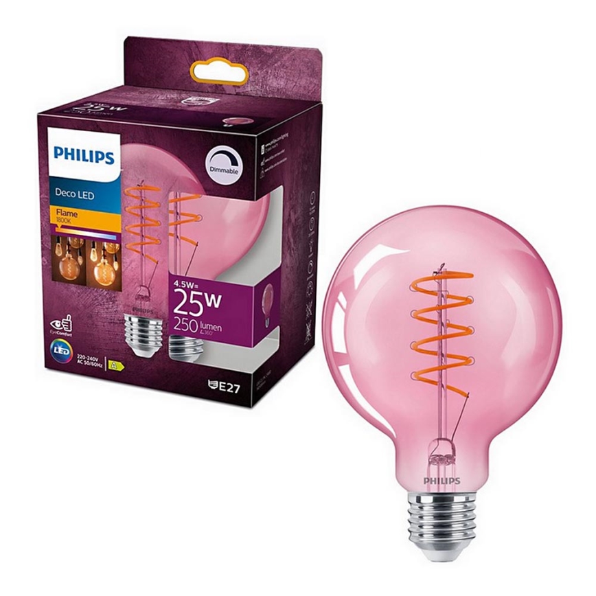 LED Aptumšojama spuldze DECO Philips G93 E27/4,5W/230V 1800K