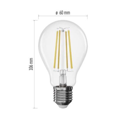 LED Aptumšojama spuldze FILAMENT A60 E27/7,5W/230V 4000K