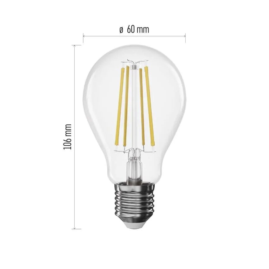 LED Aptumšojama spuldze FILAMENT A60 E27/7,5W/230V 4000K