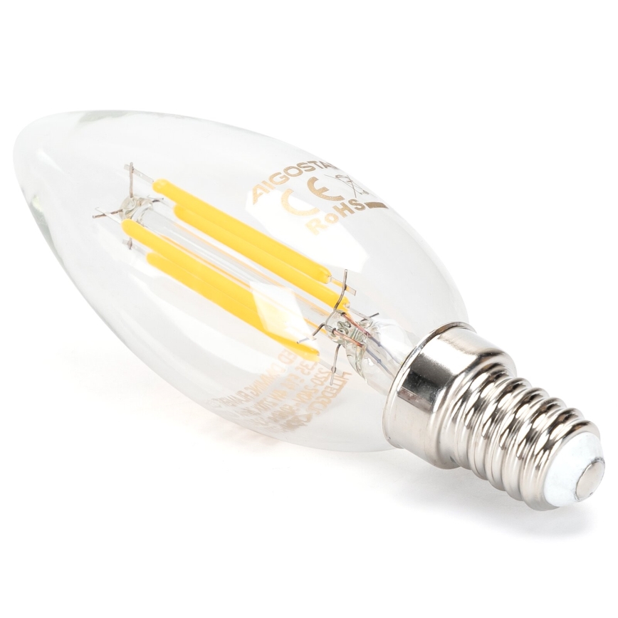 LED Aptumšojama spuldze FILAMENT C35 E14/4W/230V 2700K - Aigostar