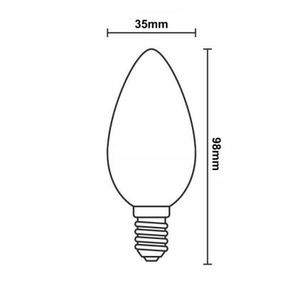 LED Aptumšojama spuldze FILAMENT C35 E14/6W/230V 3000K