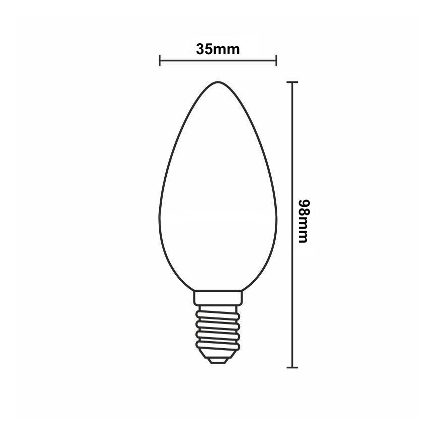 LED Aptumšojama spuldze FILAMENT C35 E14/6W/230V 3000K