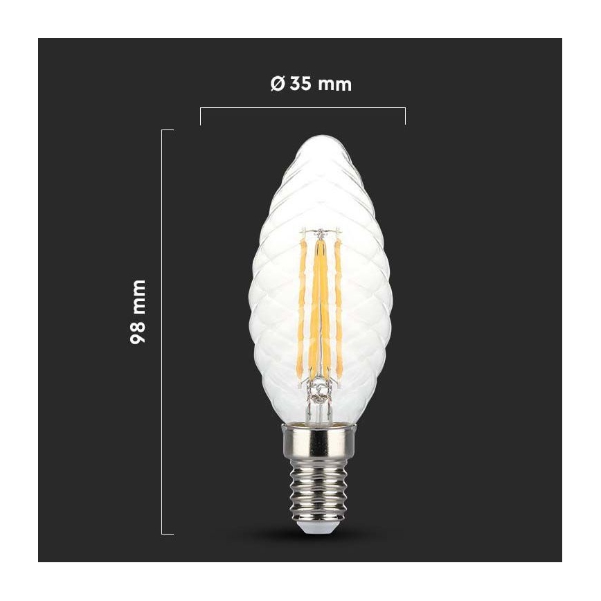 LED Aptumšojama spuldze FILAMENT E14/4W/230V 3000K