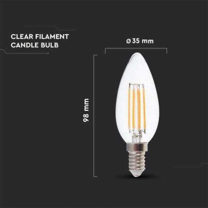 LED Aptumšojama spuldze FILAMENT E14/4W/230V 3000K