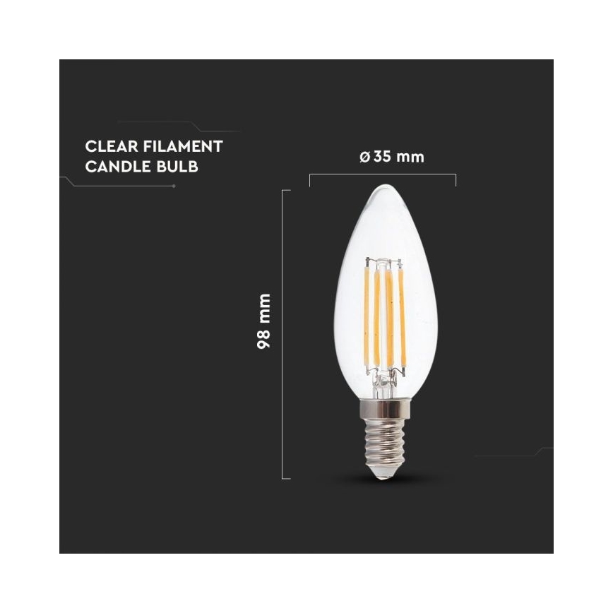 LED Aptumšojama spuldze FILAMENT E14/4W/230V 3000K