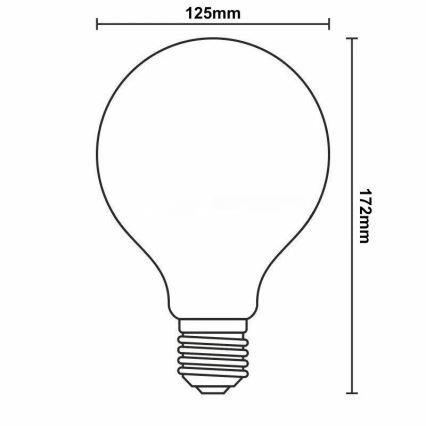 LED Aptumšojama spuldze FILAMENT G125 E27/11W/230V 3000K