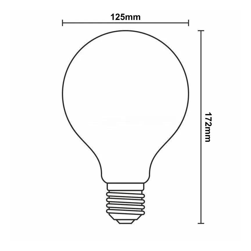 LED Aptumšojama spuldze FILAMENT G125 E27/11W/230V 3000K