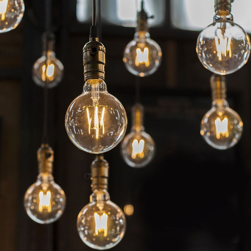 LED Aptumšojama spuldze FILAMENT G125 E27/8W/230V 2200K