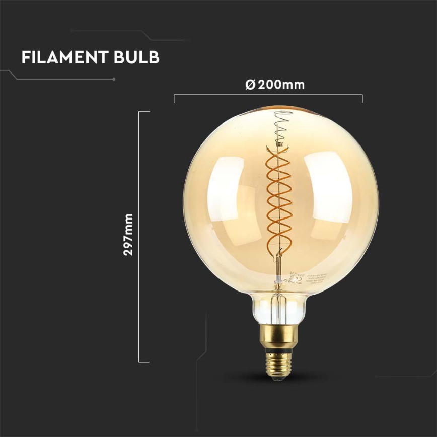 LED Aptumšojama spuldze FILAMENT G200 E27/8W/230V 1800K
