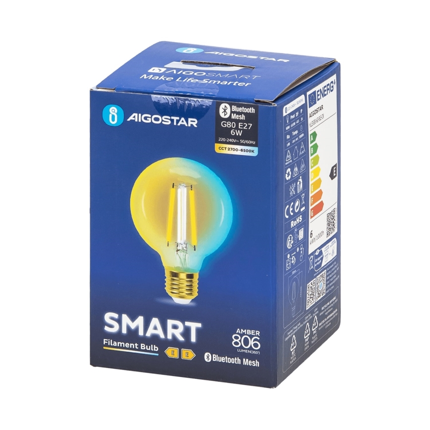 LED Aptumšojama spuldze FILAMENT MESH Viedā G80 E27/6W/230V 2700-6500K - Aigostar