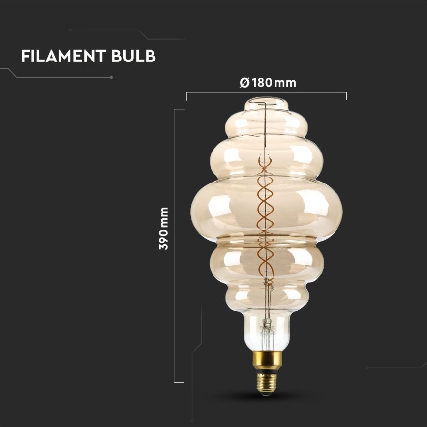 LED Aptumšojama spuldze FILAMENT S200 E27/8W/230V 1800K