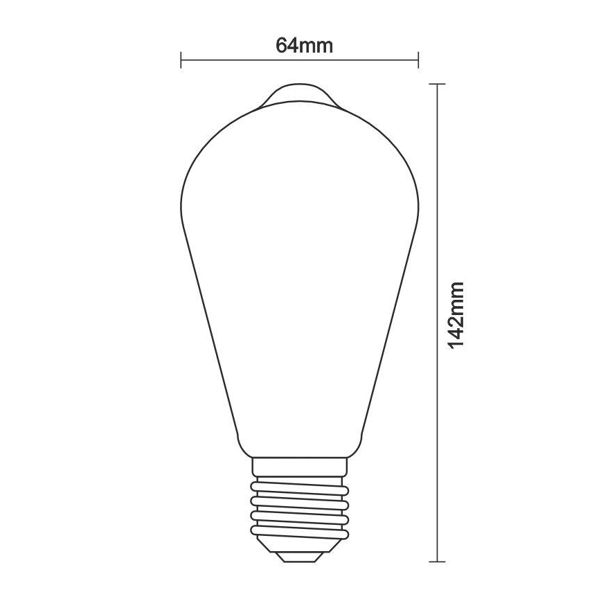 LED Aptumšojama spuldze FILAMENT ST64 E27/11W/230V 3000K