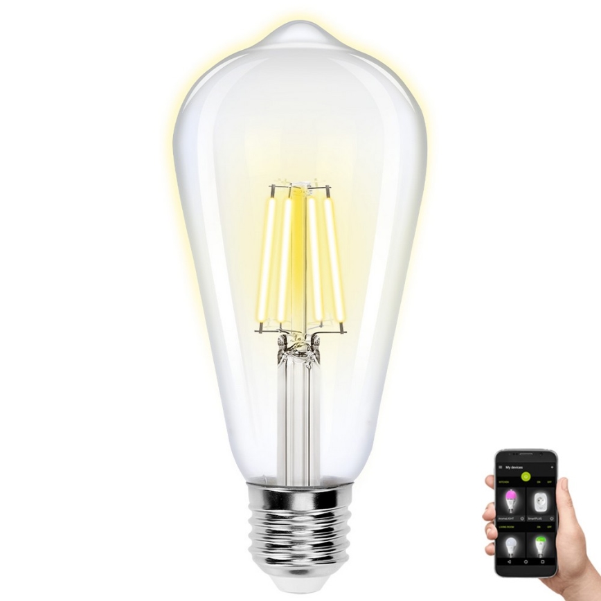 LED Aptumšojama spuldze FILAMENT ST64 E27/6W/230V 2700-6500K Wi-Fi - Aigostar