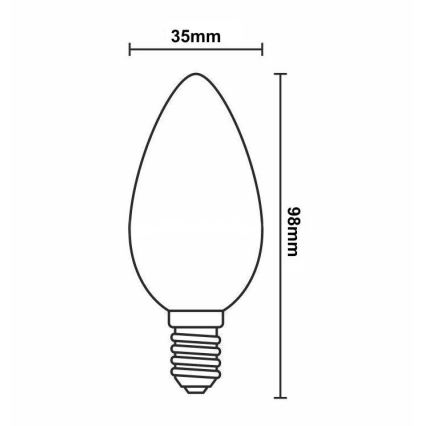 LED Aptumšojama spuldze FILAMENT VINTAGE C35 E14/6W/230V 2000K