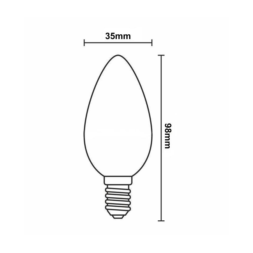 LED Aptumšojama spuldze FILAMENT VINTAGE C35 E14/6W/230V 2000K