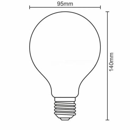 LED Aptumšojama spuldze FILAMENT VINTAGE G95 E27/12W/230V 2000K