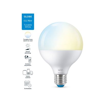 LED Aptumšojama spuldze G95 E27/11W/230V 2700-6500K CRI 90 Wi-Fi - WiZ