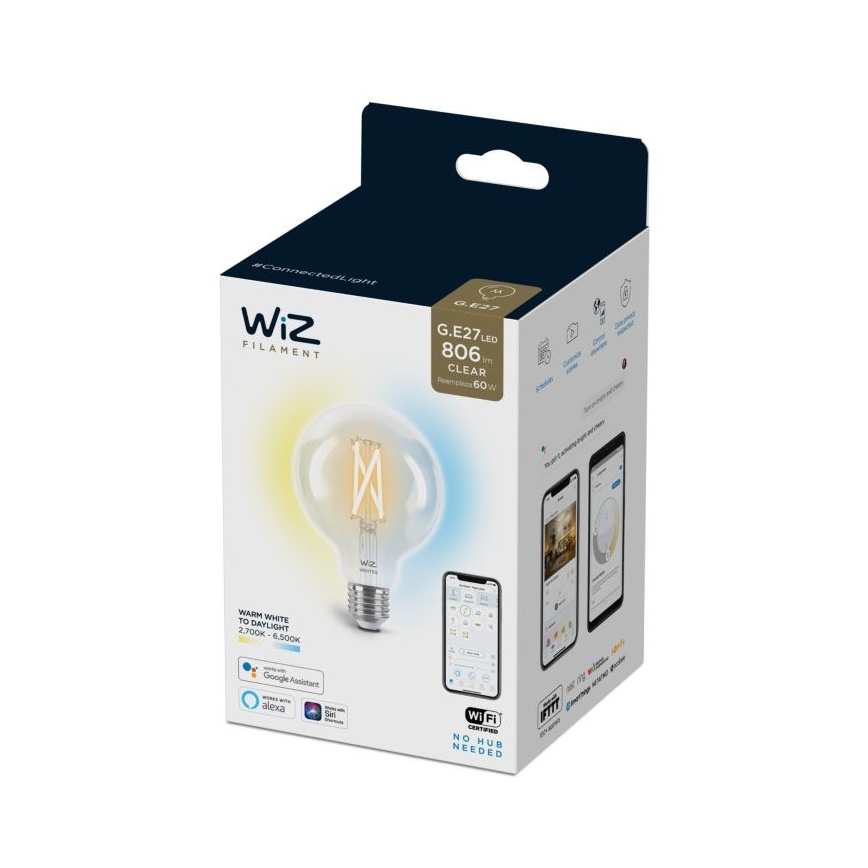 LED Aptumšojama spuldze FILAMENT G95 E27/6,7W/230V 2700-6500K CRI 90 Wi-Fi - WiZ