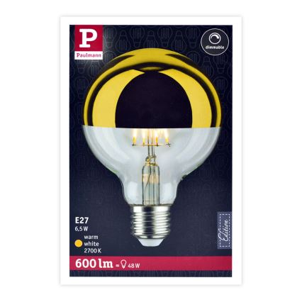 LED Aptumšojama spuldze GLOBE G95 E27/6,5W/230V 2700K zeltaina - Paulmann 28675