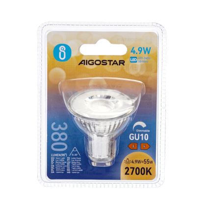 LED aptumšojama spuldze GU10/4,9W/230V 2700K - Aigostar