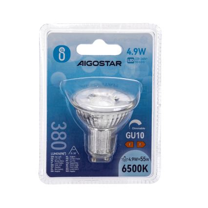 LED aptumšojama spuldze GU10/4,9W/230V 6500K - Aigostar