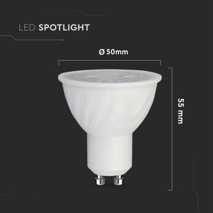 LED Aptumšojama spuldze GU10/6W/230V 6500K 38°