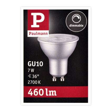 LED Aptumšojama spuldze GU10/7W/230V 2700K - Paulmann 28753