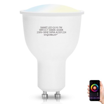 LED Aptumšojama spuldze GU10/7W/230V 3000-6500K Wi-Fi - Aigostar