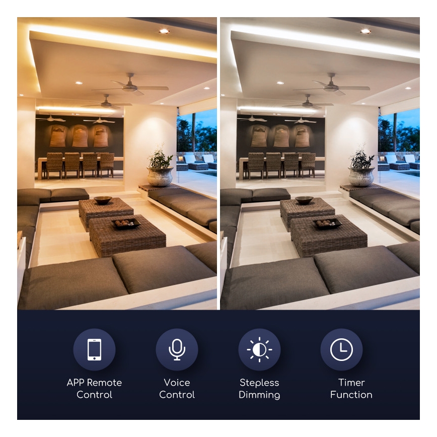 LED Aptumšojama spuldze GU10/7W/230V 3000-6500K Wi-Fi - Aigostar
