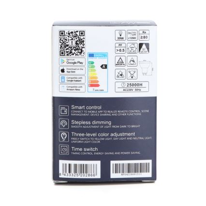 LED Aptumšojama spuldze GU10/7W/230V 3000-6500K Wi-Fi - Aigostar